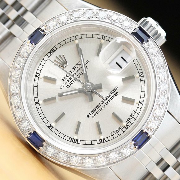 Sale! Rolex 18k White Gold w/ Sapphire + Diamond Bezel main image 4